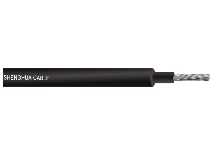 Single-core cable with a black sheath printed SHENGHUA CABLE, stripped back to expose a silver-coloured stranded conductor